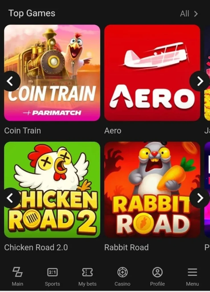 Parimatch instant games