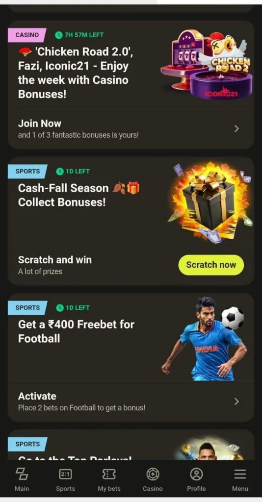 Parimatch bonuses and promotions