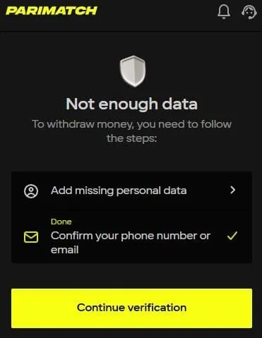 Parimatch withdrawal