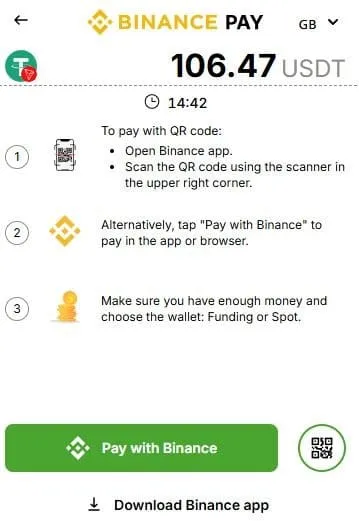 Parimatch crypto deposit via Binance
