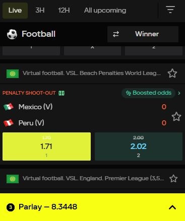 Football live betting Parimatch