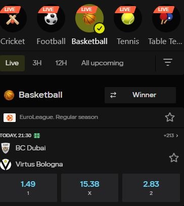 basketball live betting Parimatch