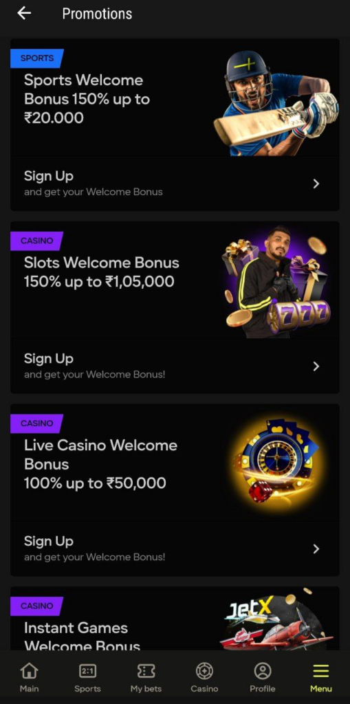 Parimatch Welcome Bonus