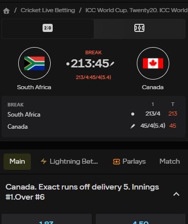 cricket betting Parimatch