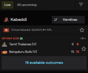 bet on Kabaddi matches live