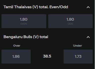 Kabaddi betting pre match online