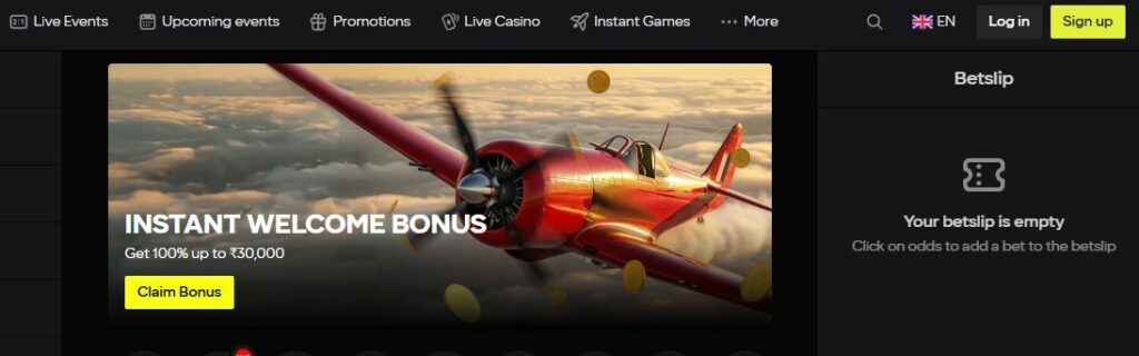 Parimatch deposit on desktop