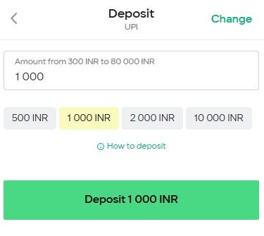 Parimatch UPI deposit