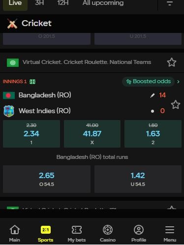 Parimatch online cricket betting