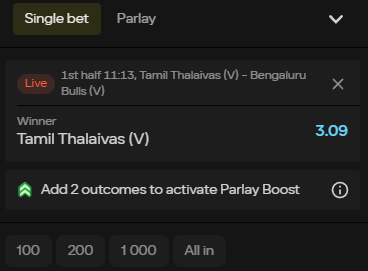 Parimatch kabaddi betting