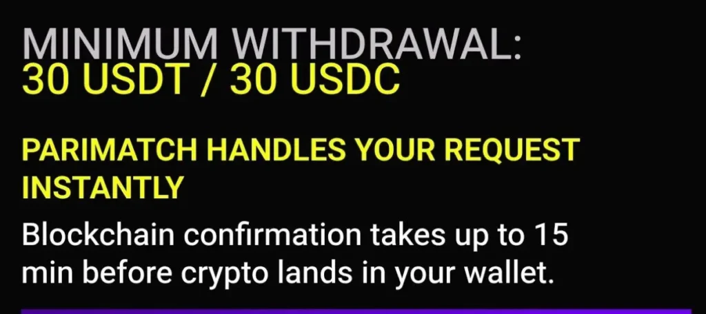 Parimatch Minimum Withdrawal