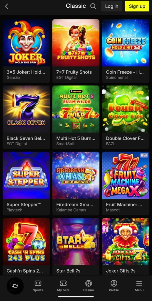 Parimatch classic slots