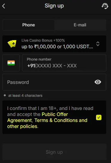 Parimatch crypto casino registration