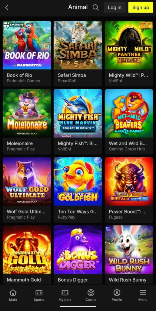 Parimatch Animal slots