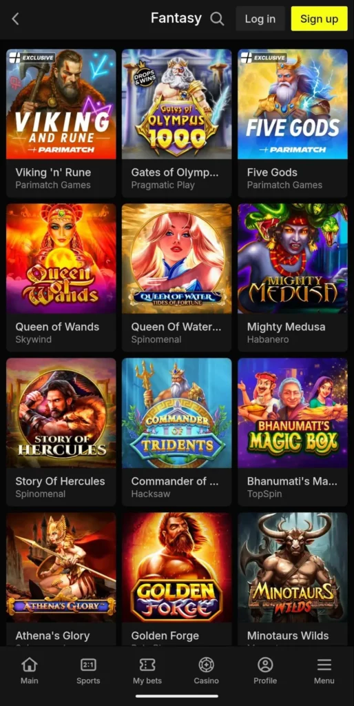Parimatch fantasy slots