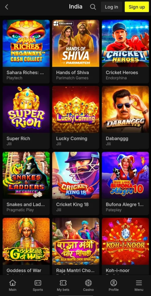 Parimatch Indian slots