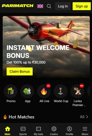 Parimatch crypto casino registration