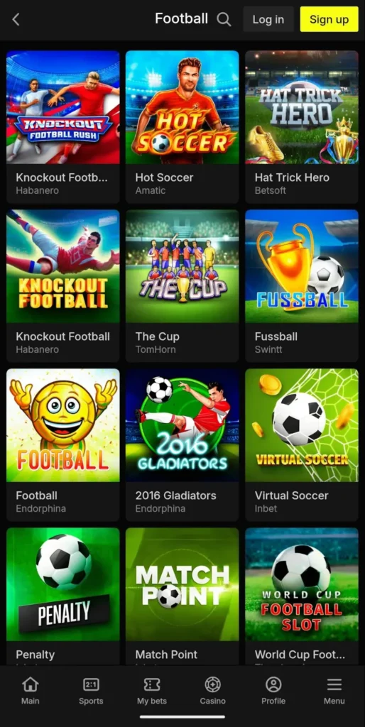 Parimatch football slots