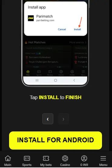 Download Parimatch app